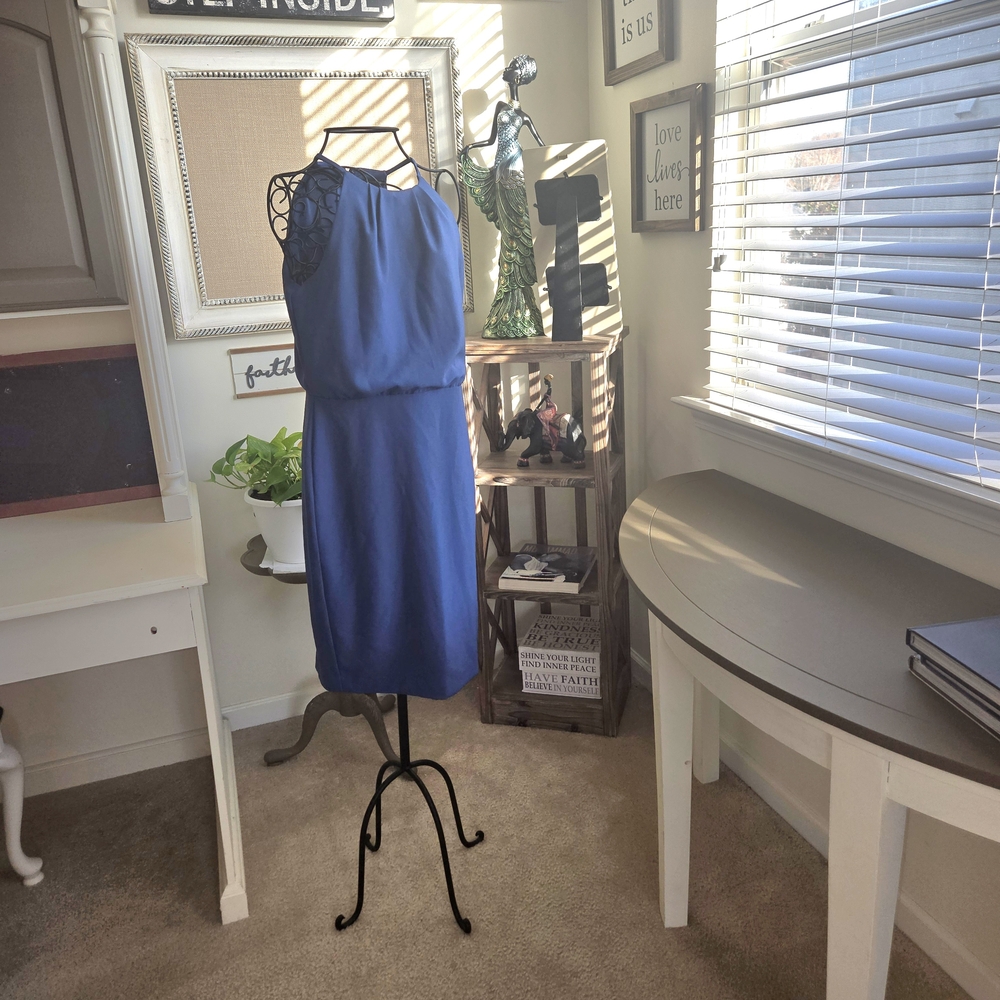 Banana Republic Royal Blue Halter Sheath Dress